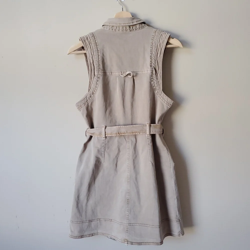 Anthropologie Utility Button Front Belted Mini Dress - Picture 5 of 8